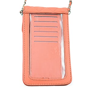 Closeout Badgley Mischka Coral Vegan Leather Quilted Pearl Cell Phone Crossbody Bag