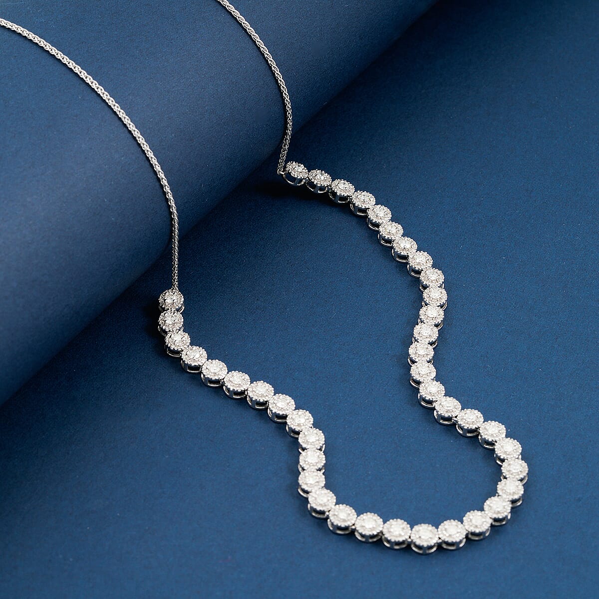 Diamond 3.00 ctw Necklace in 14K White Gold 18 Inches 11.85 Grams image number 1