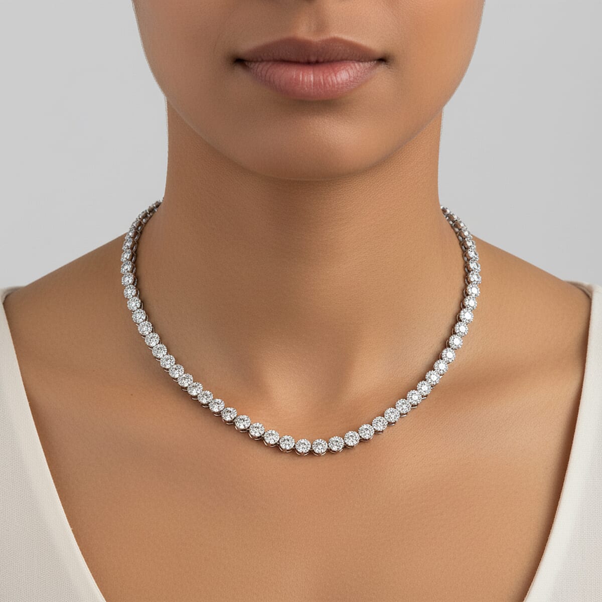 Diamond 3.00 ctw Necklace in 14K White Gold 18 Inches 11.85 Grams image number 2