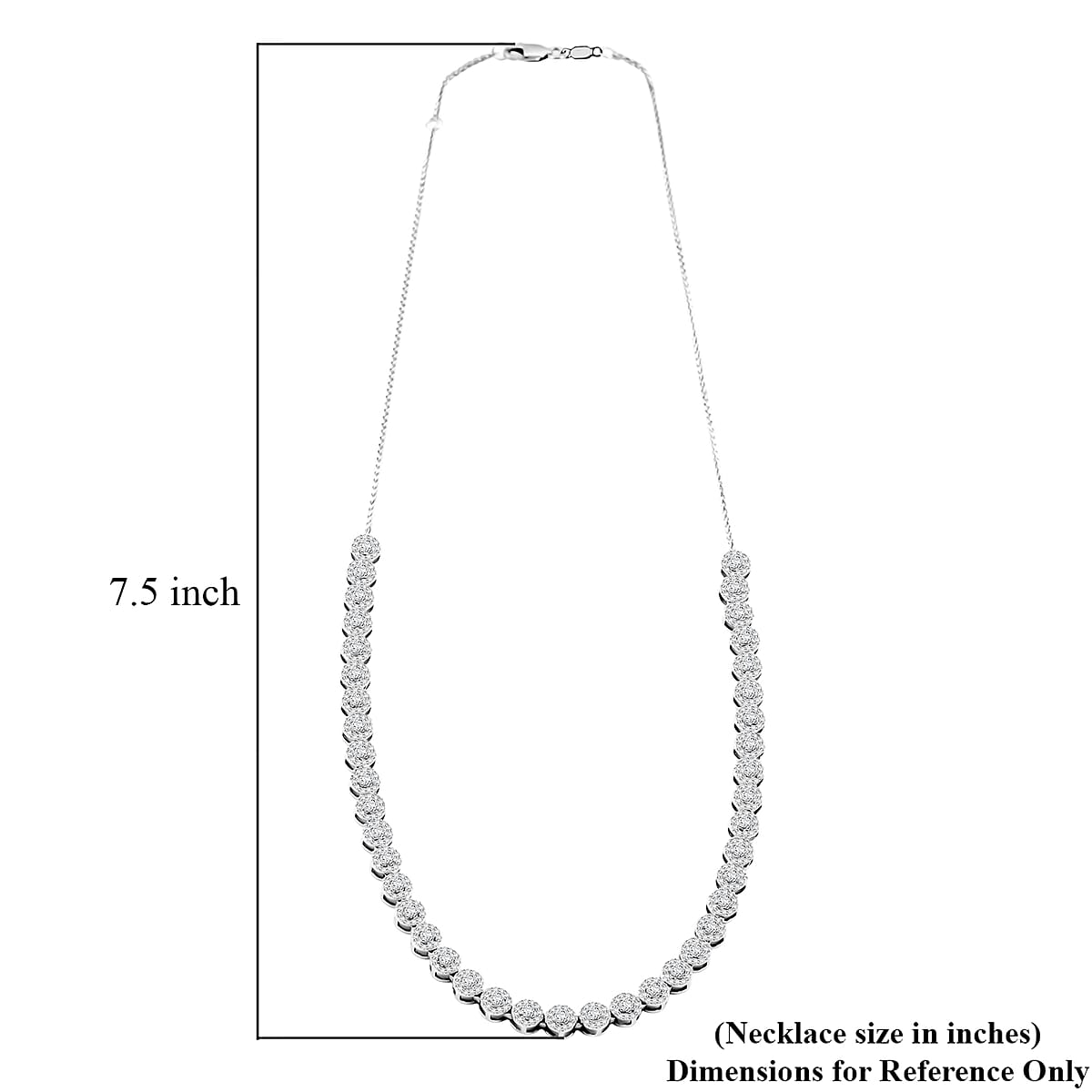 Diamond 3.00 ctw Necklace in 14K White Gold 18 Inches 11.85 Grams image number 5