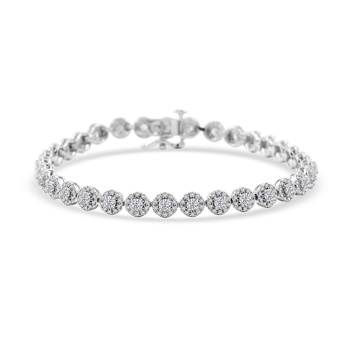 Diamond 3.00 ctw Bracelet in 14K White Gold (7.00 In) 9.5 Grams image number 0
