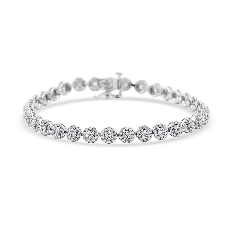 Diamond 3.00 ctw Bracelet in 14K White Gold (7.00 In) 9.5 Grams