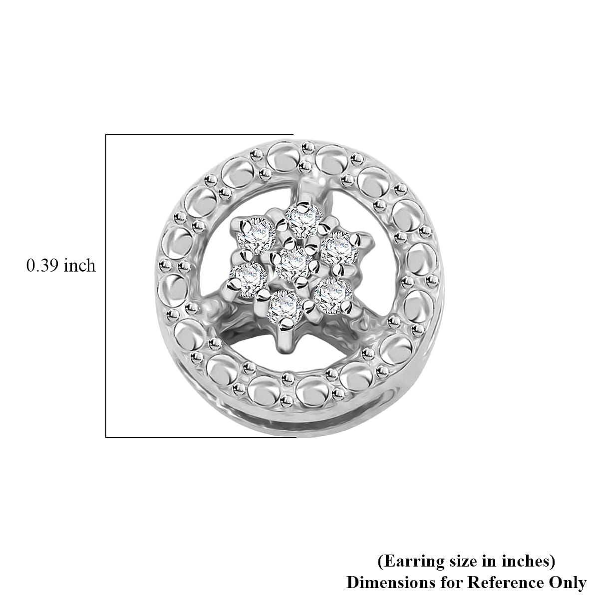 White Diamond 0.10 ctw Earrings in Rhodium Over Sterling Silver image number 4