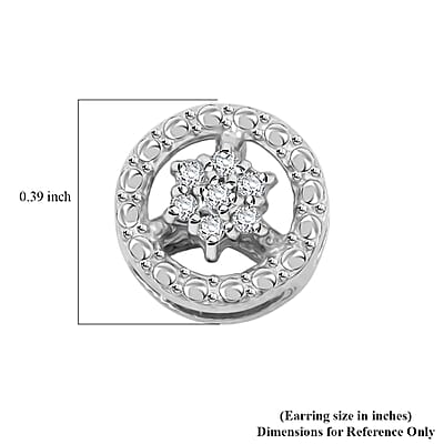 White Diamond 0.10 ctw Earrings in Rhodium Over Sterling Silver