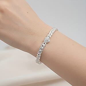 White Diamond 0.25 ctw Bracelet in Rhodium Over Sterling Silver (7.50 In)