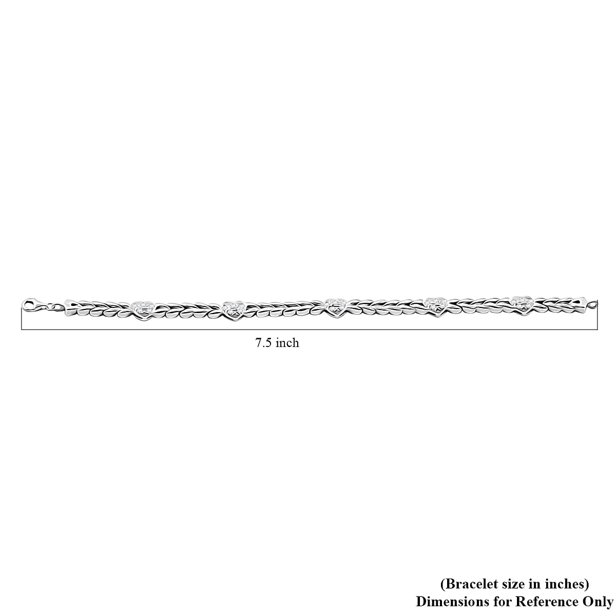 White Diamond 0.25 ctw Bracelet in Rhodium Over Sterling Silver (7.50 In) image number 4