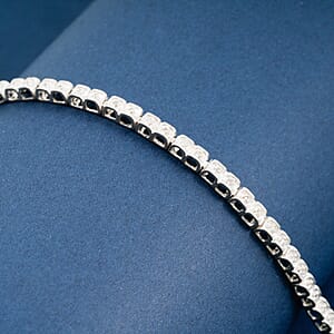 White Diamond 0.25 ctw Bracelet in Rhodium Over Sterling Silver (7.50 In)