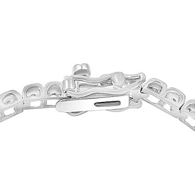 White Diamond 0.25 ctw Bracelet in Rhodium Over Sterling Silver (7.50 In)