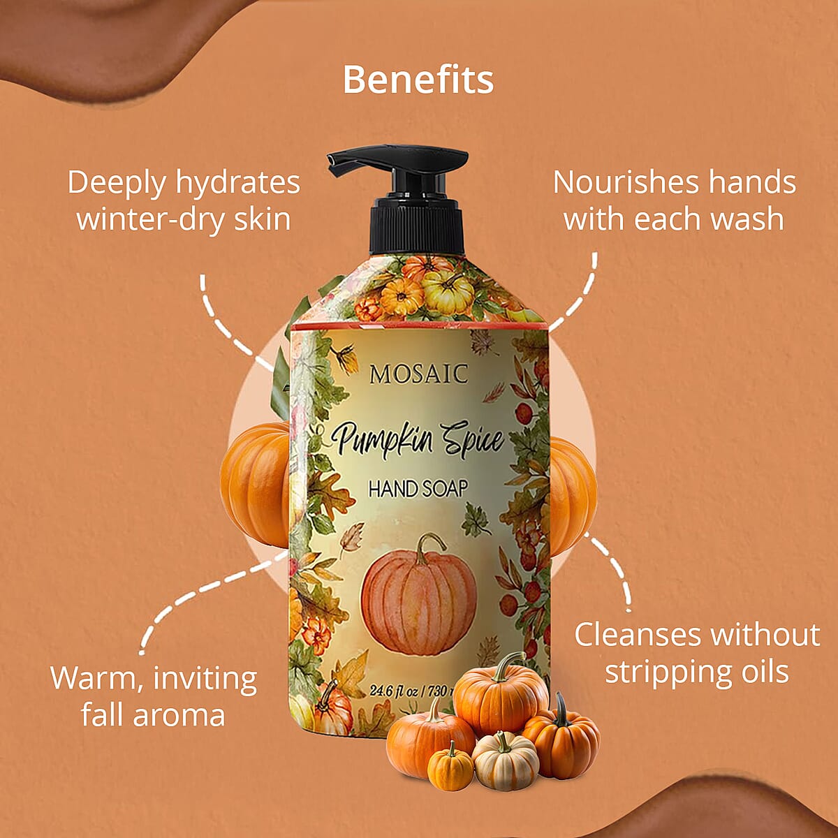 Mosaic Liquid Hand Soap Autumn Collection- Pumpkin Spice (2x24.6oz) image number 3