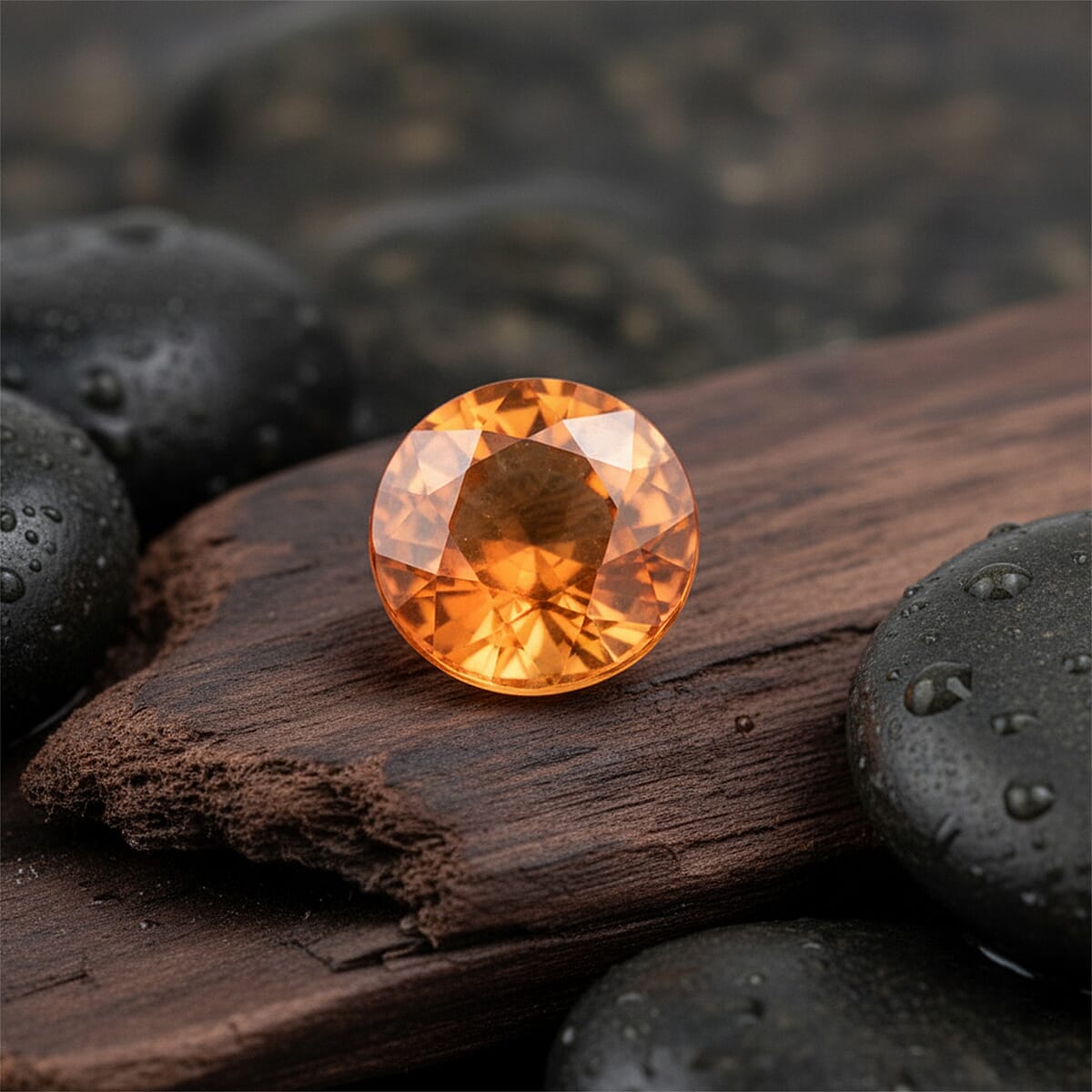 AAAA Sunset Sapphire (Rnd 5 mm) 0.60 ctw image number 1