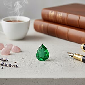 1.00 ctw Pear Tsavorite Garnet Loose Gemstone &ndash; AAAA Grade, Free Size