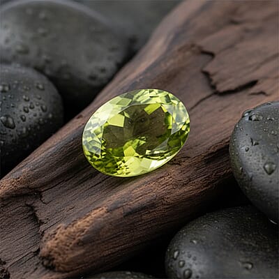 AAAA Cruzeiro Olive Tourmaline (Oval 8x6 mm) 1.20 ctw