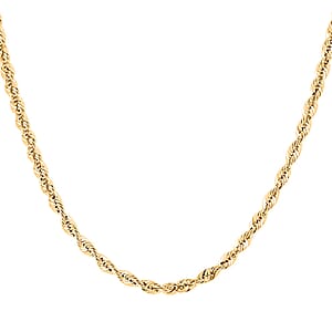 10K Yellow Gold 3.2mm Rope Sparkle Chain Necklace 24 Inches 5.80 Grams