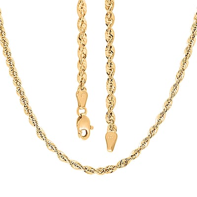 10K Yellow Gold 3.2mm Rope Sparkle Chain Necklace 24 Inches 5.80 Grams