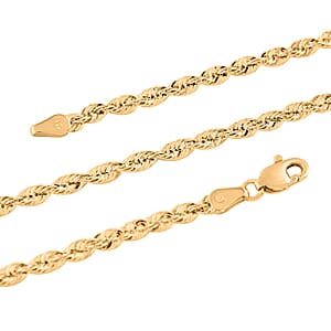 10K Yellow Gold 3.2mm Rope Sparkle Chain Necklace 26 Inches 6.5 Grams