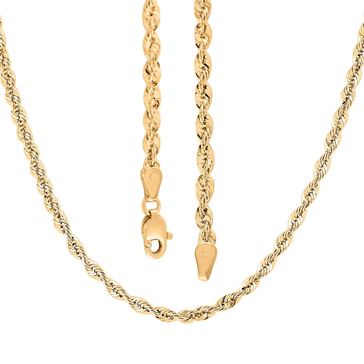 10K Yellow Gold 3.2mm Rope Sparkle Chain Necklace 26 Inches 6.5 Grams image number 3