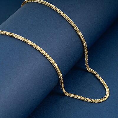 10K Yellow Gold 1.5mm Square Palm Necklace 18 Inches 3.6 Grams