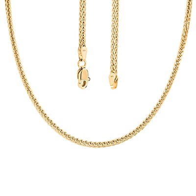 10K Yellow Gold 1.5mm Square Palm Necklace 18 Inches 3.6 Grams