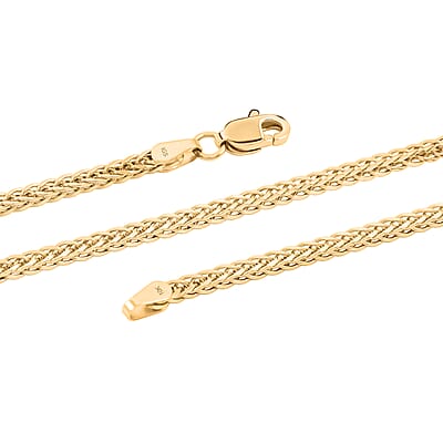 10K Yellow Gold 1.5mm Square Palm Necklace 18 Inches 3.6 Grams
