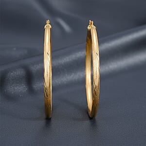 10K Yellow Gold Textured Hoop Earrings (6.27 Grams)