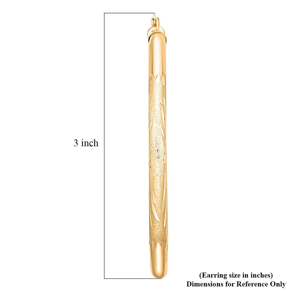 Doorbuster Textured Hoop Earrings in 10K Yellow Gold 6.27 Grams image number 4