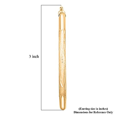 10K Yellow Gold Textured Hoop Earrings (6.27 Grams)