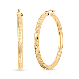 Doorbuster Textured Hoop Earrings in 10K Yellow Gold 4.63 Grams