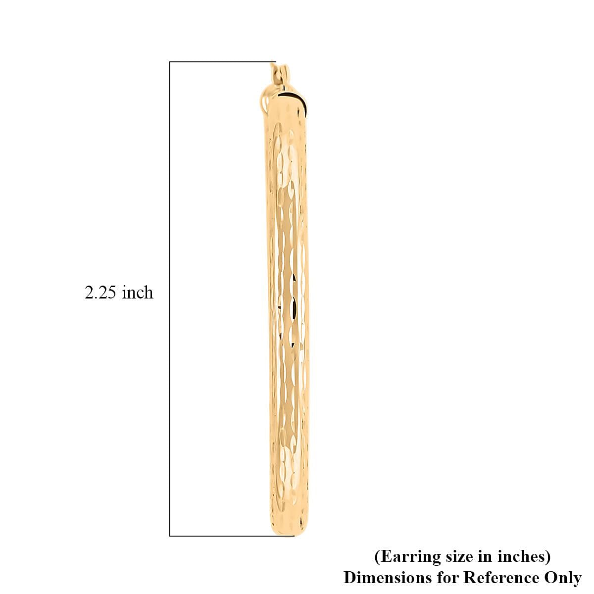 Doorbuster Textured Hoop Earrings in 10K Yellow Gold 4.63 Grams image number 5