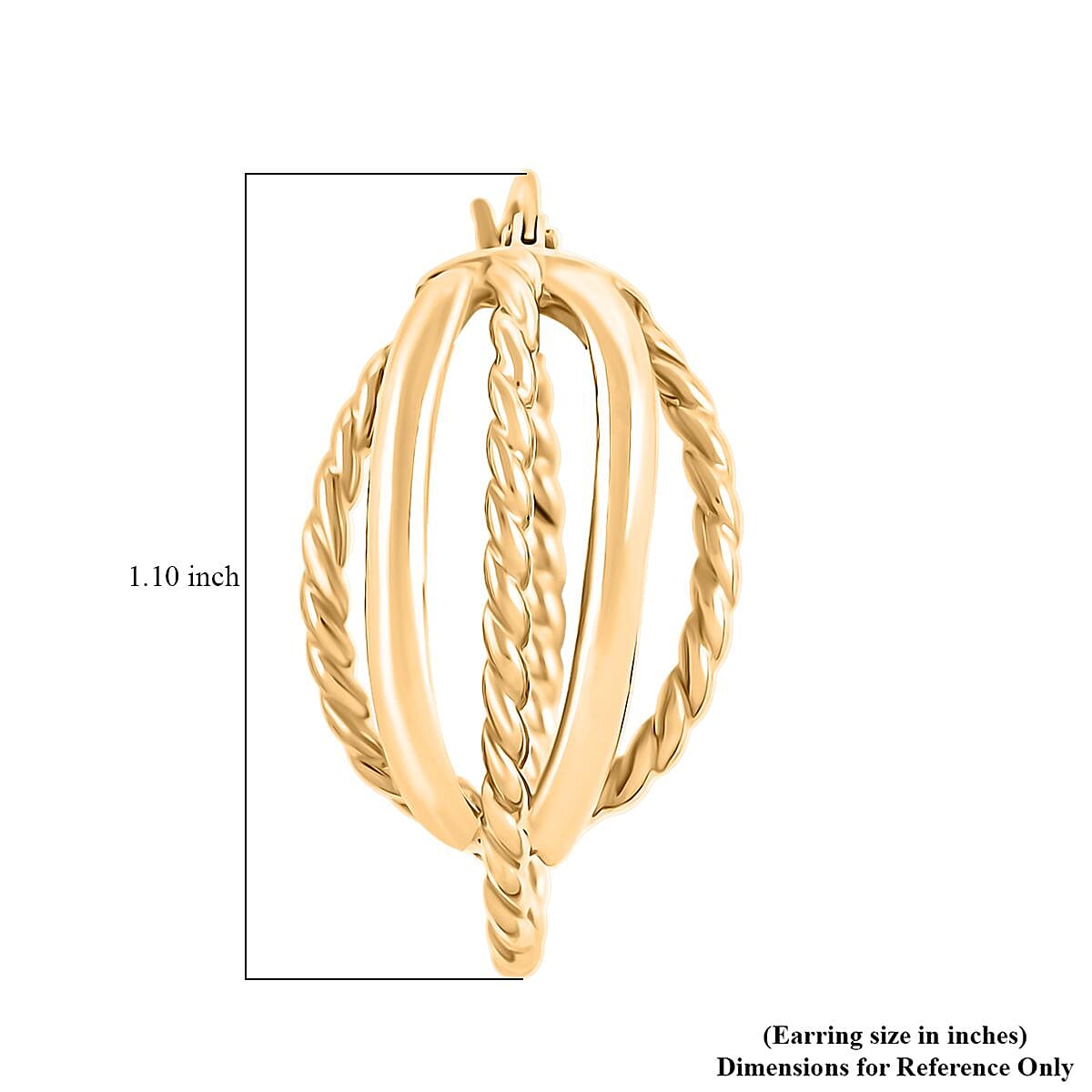 Doorbuster Italian Twisted Oval Hoop Earrings in 14K Yellow Gold 2.92 Grams image number 5