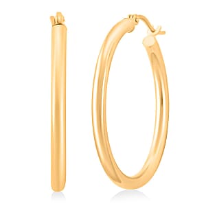 Doorbuster Italian Hoop Earrings in 14K Yellow Gold 2.3 Grams