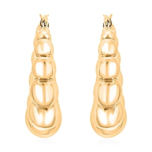 Bead Hoop Earrings in 14K Yellow Gold 4.82 Grams