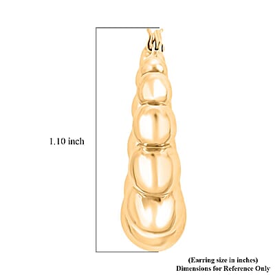 Bead Hoop Earrings in 14K Yellow Gold 4.82 Grams