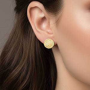 Textured Stud Earrings in 14K Yellow Gold 4.22 Grams