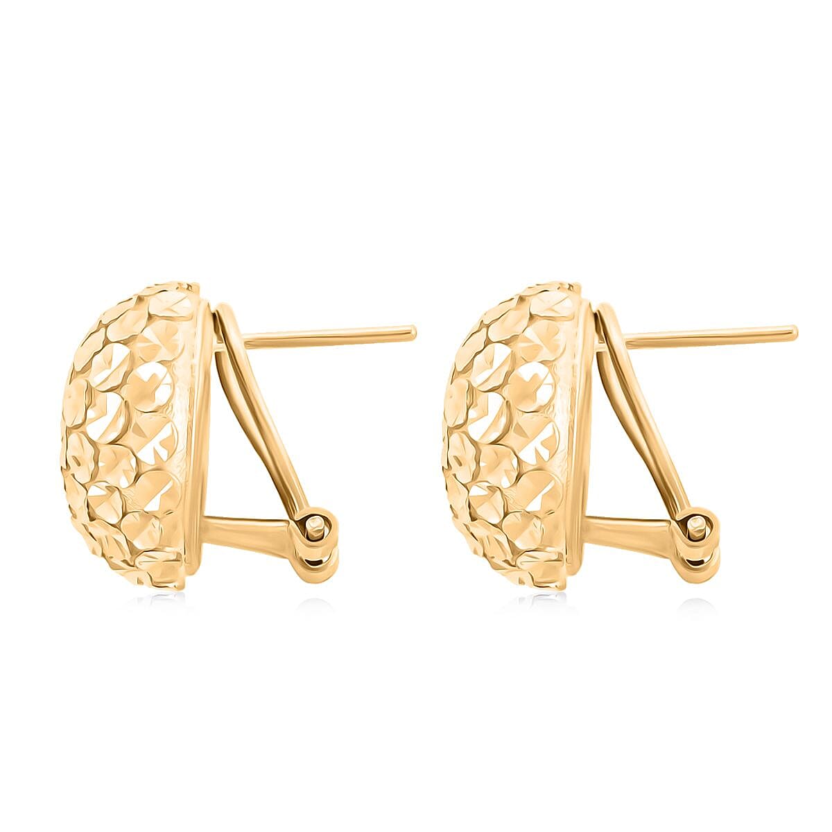 Textured Stud Earrings in 14K Yellow Gold 4.22 Grams image number 3