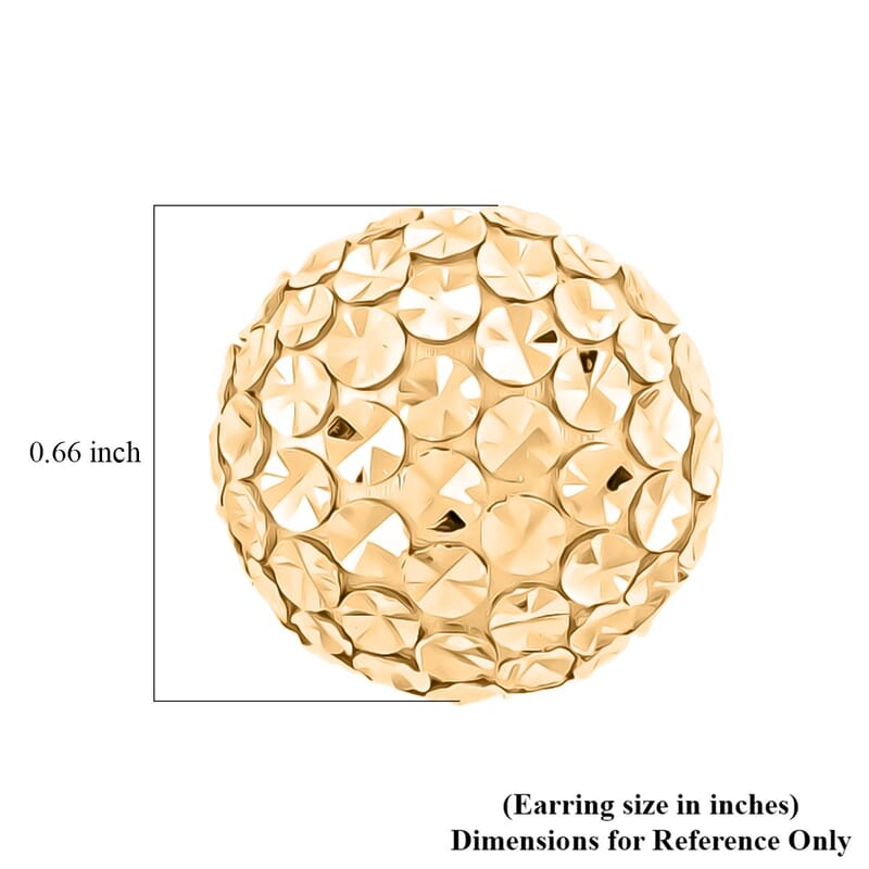 Textured Stud Earrings in 14K Yellow Gold 4.22 Grams