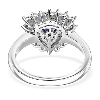 D'Joy AAA Tanzanite, Multi Gemstone Ring in Rhodium Over Sterling Silver 1.60 ctw (Size 6.0)