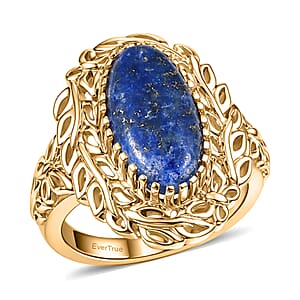 EverTrue Lapis Lazuli 5.80 ctw Tropical Forest Ring in 18K Yellow Gold Plated (Size 11.0)