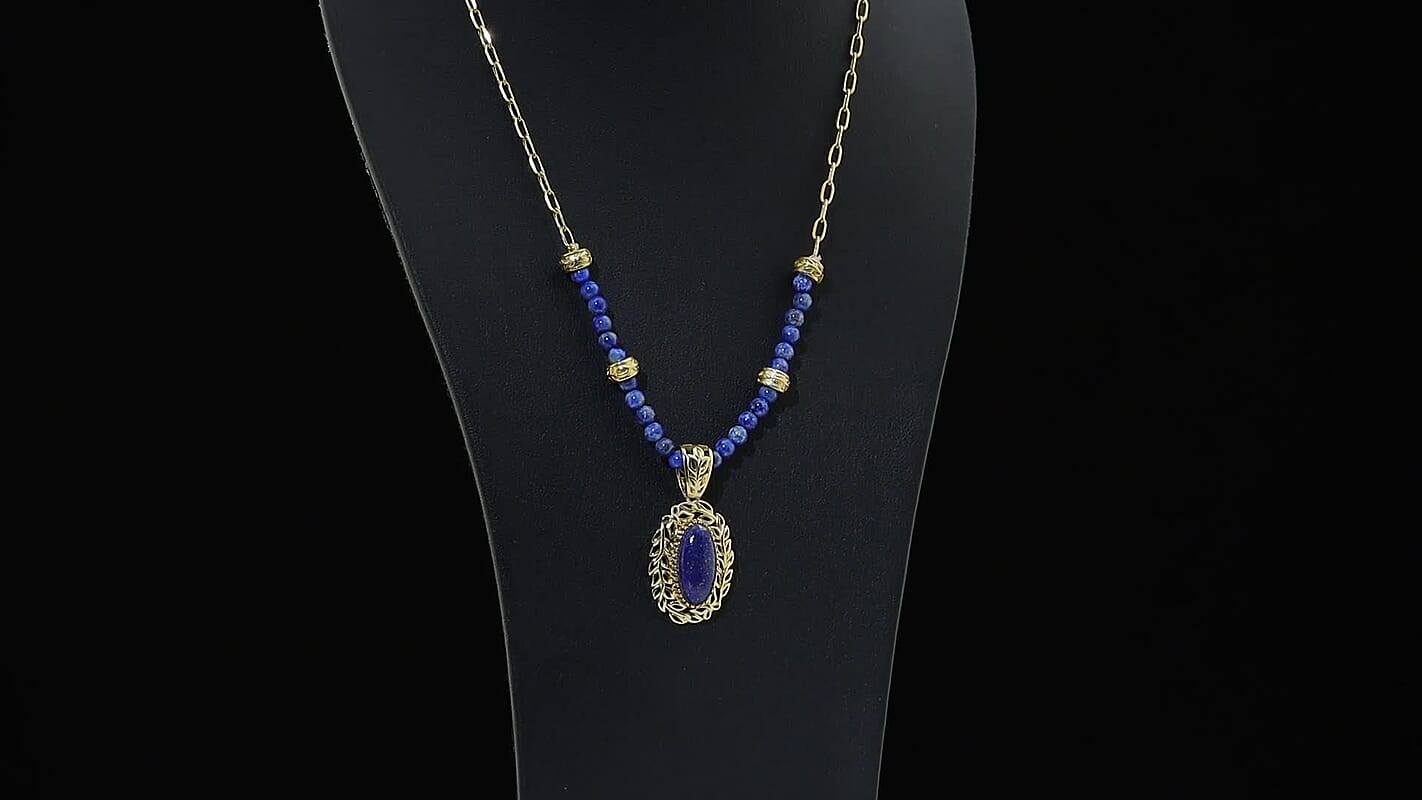 EverTrue African Malachite Necklace (18 Inches) in 18K YG Plated