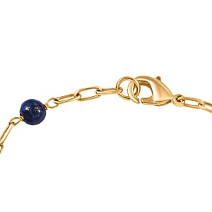 EverTrue Lapis Lazuli 17.25 ctw Tropical Forest Bracelet in 18K YG Plated (7.25 In)