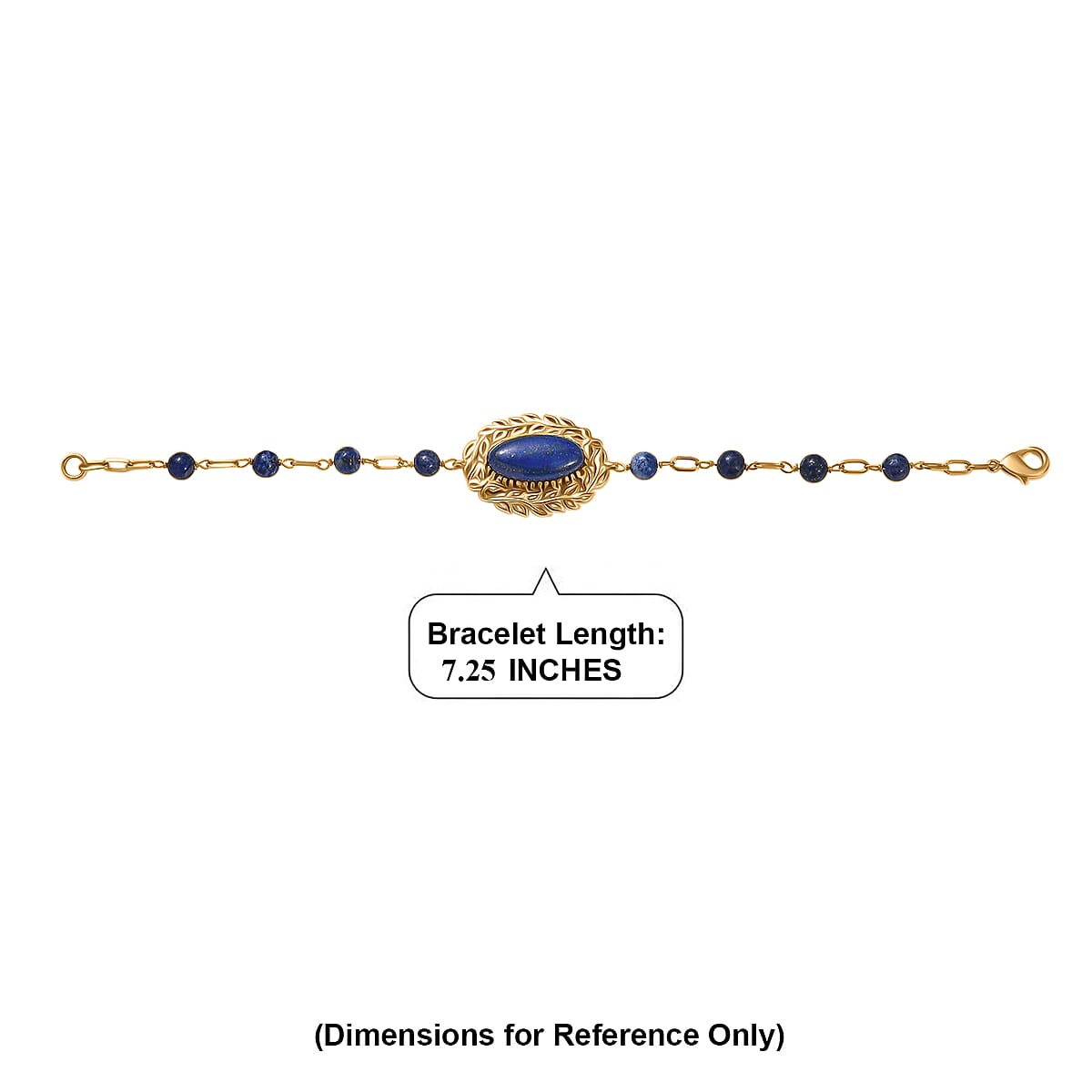 EverTrue Lapis Lazuli 17.25 ctw Tropical Forest Bracelet in 18K YG Plated (7.25 In) image number 4