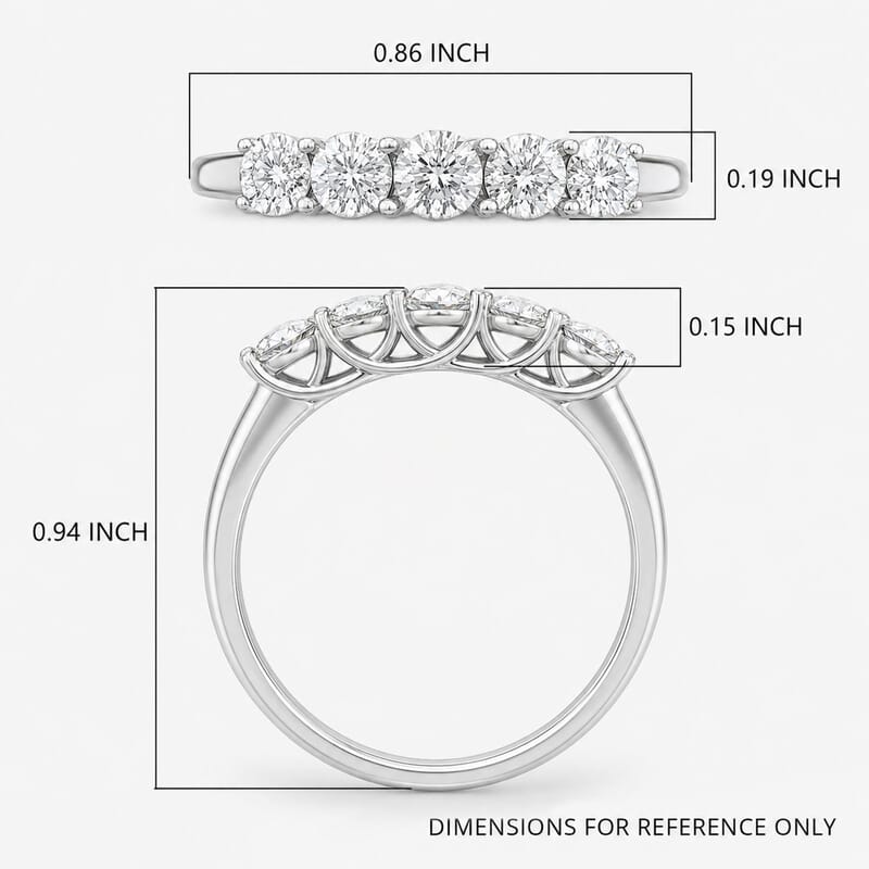 Luxuriant Lab Grown Diamond E-F VS 1.30 ctw Classic Band Ring in 950 Palladium (Size 10.0)