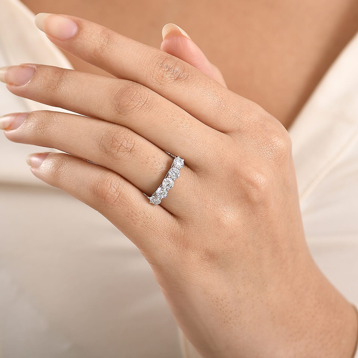 Luxuriant Lab Grown Diamond Band Ring in 950 Palladium 1.30 ctw (Size 6.0) image number 2