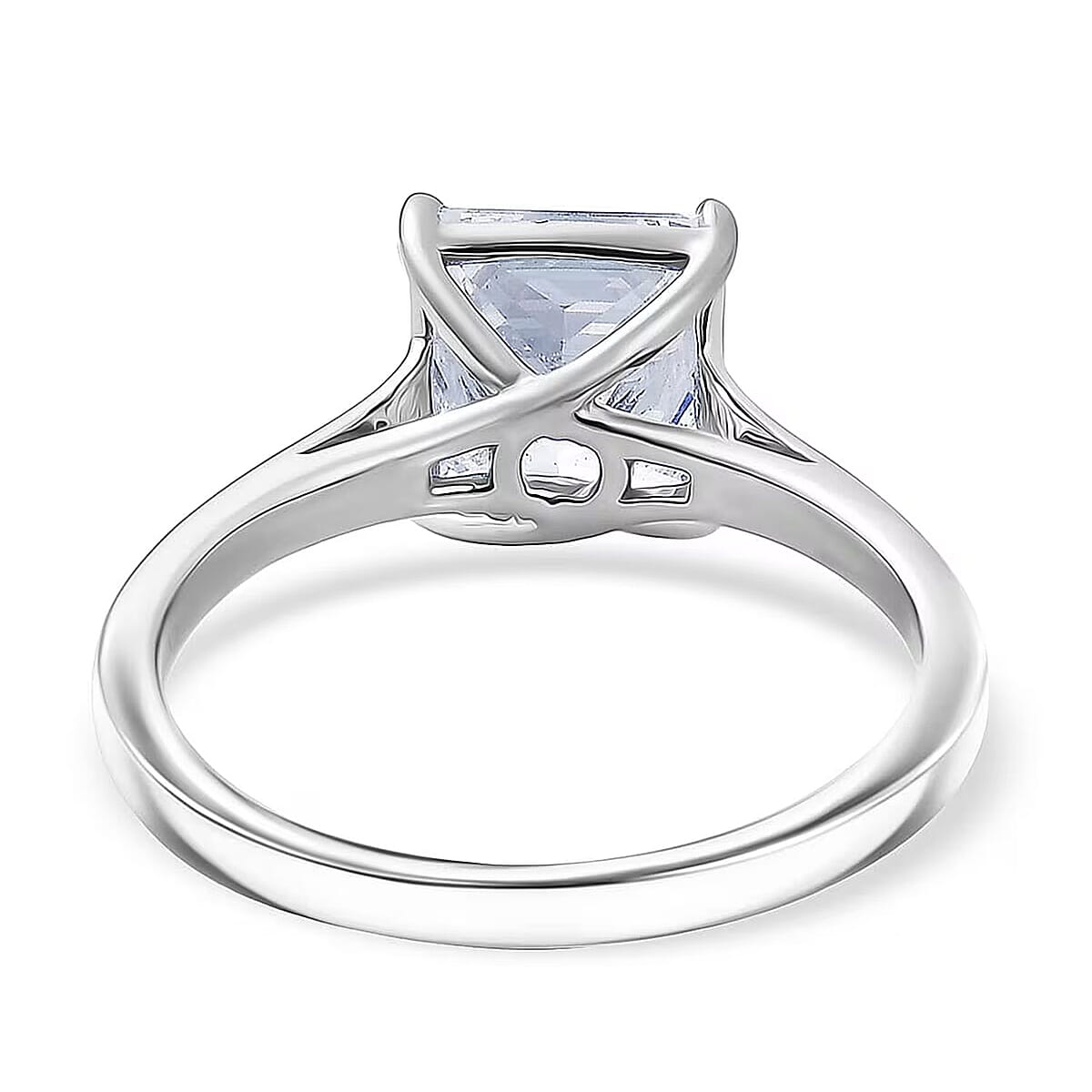 IGI Certified 950 Palladium Princess Cut Luxuriant Lab Grown Diamond (E-F, VS) Solitaire Ring (Size 6.0) 3.00 ctw image number 7