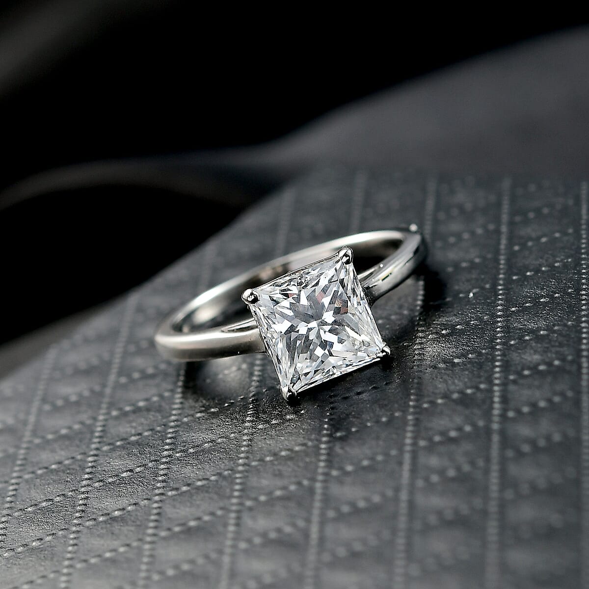 Luxuriant Princess Cut Lab Grown Diamond Solitaire Ring in 950 Palladium 3.00 ctw (Size 8.0) image number 1