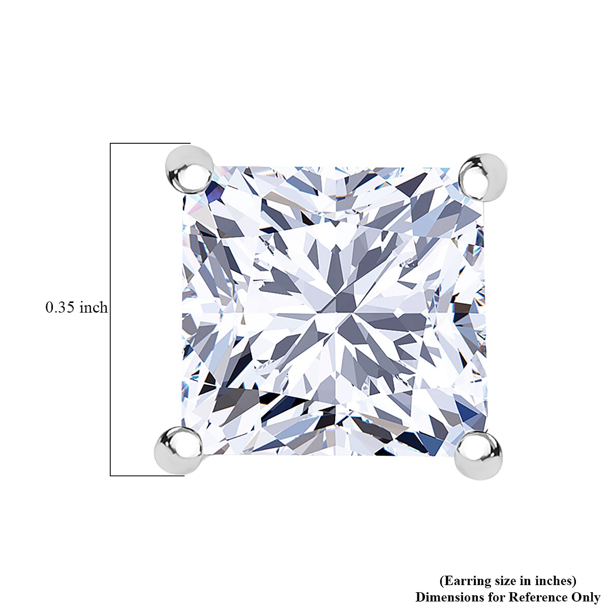 IGI Certified Princess Cut Luxuriant Lab Grown Diamond Earrings in 950 Platinum with 10K WG Push Post 3.00 ctw (Del. in 10-12 Days) image number 4