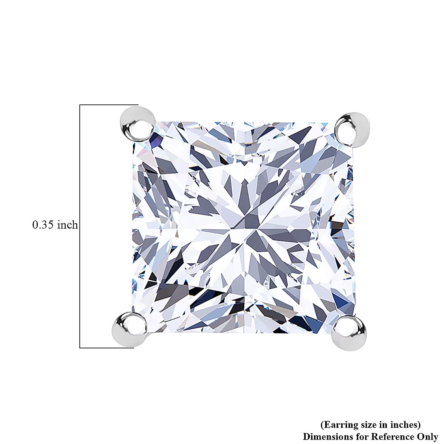 IGI Certified Princess Cut Luxuriant Lab Grown Diamond Earrings in 950 Palladium with 10K WG Push Post 3.00 ctw