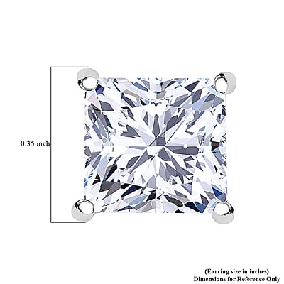 IGI Certified Princess Cut Luxuriant Lab Grown Diamond Earrings in 950 Palladium with 10K WG Push Post 3.00 ctw