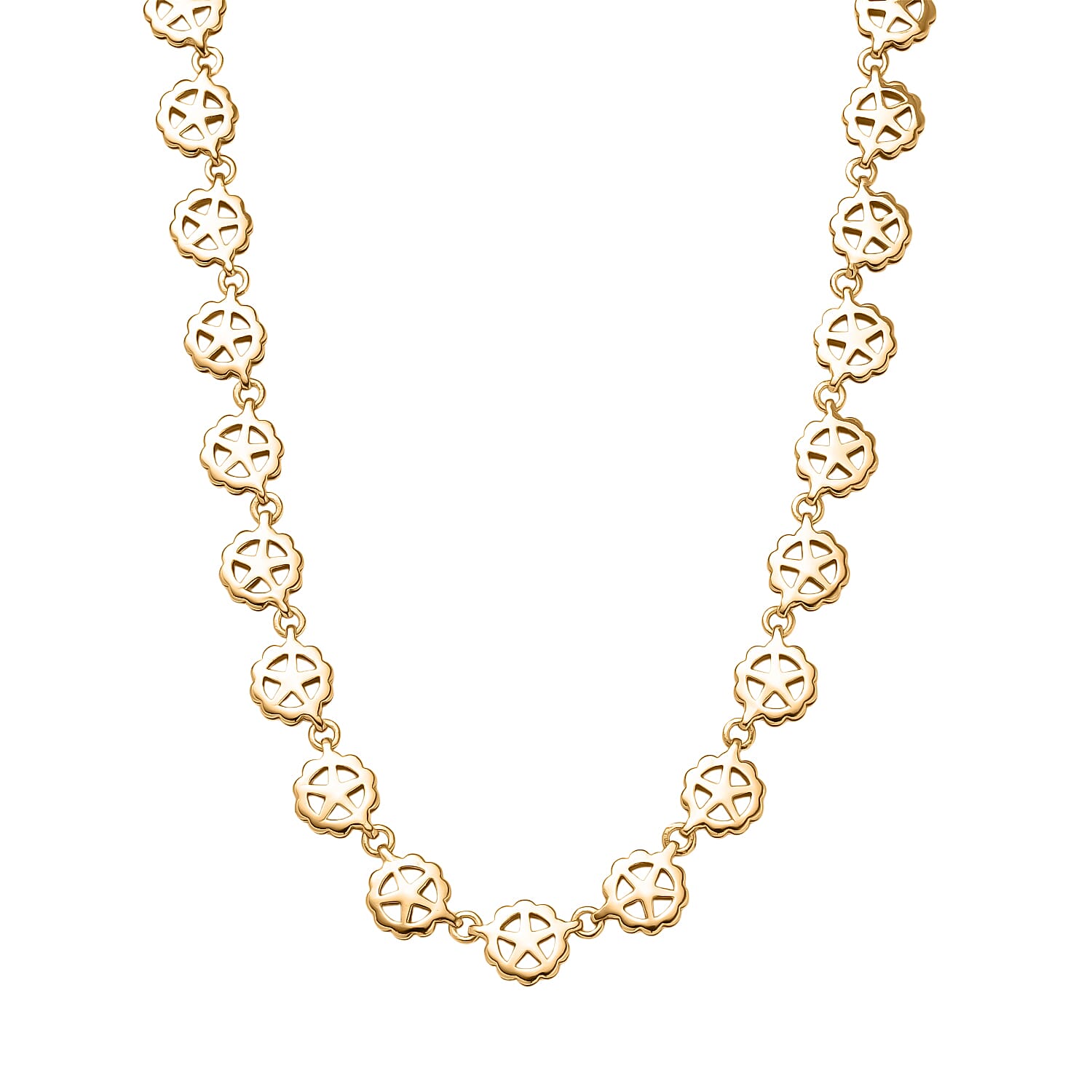 EverTrue Bronzella Collection Medallion Bloom Necklace in 18K YG Plated Bronze 18-20 Inches