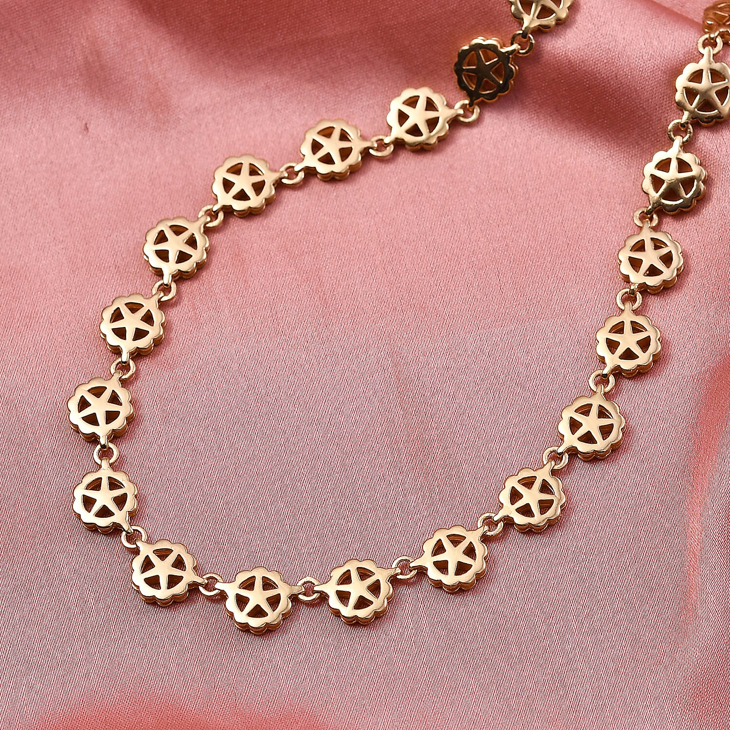 EverTrue Bronzella Collection Medallion Bloom Necklace in 18K YG Plated Bronze 18-20 Inches