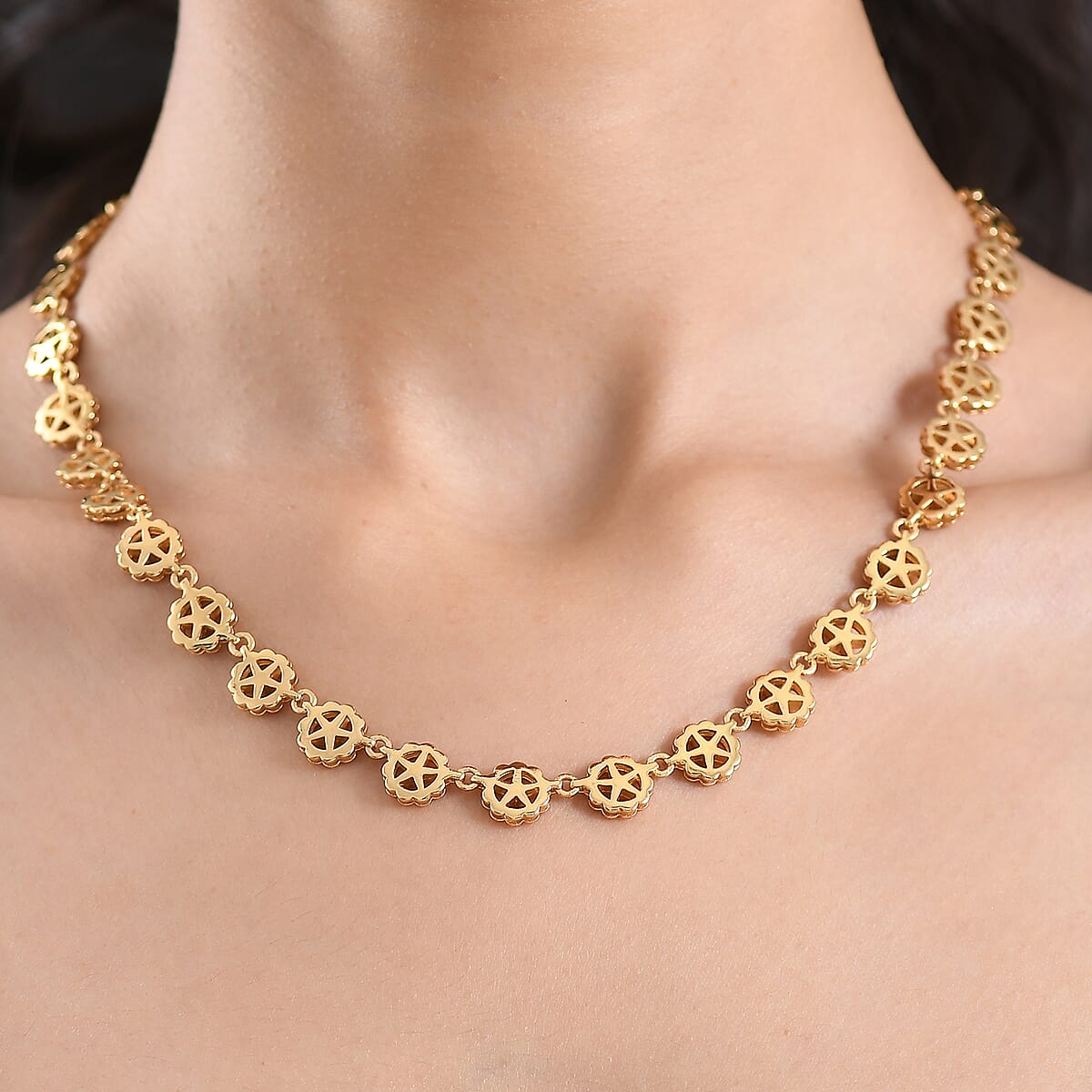 EverTrue Bronzella Collection Fancy Necklace in 18K YG Plated Bronze 18-20 Inches  image number 2